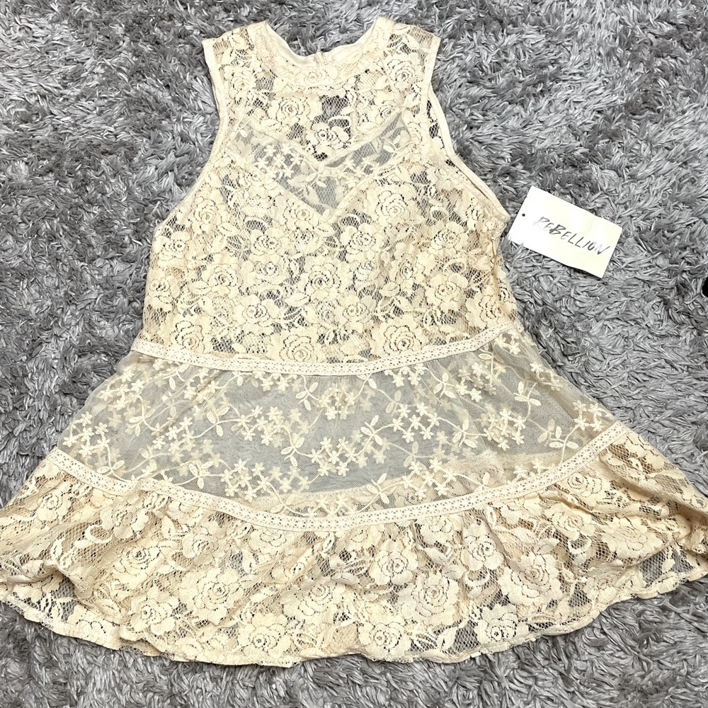 Cream Lace Top